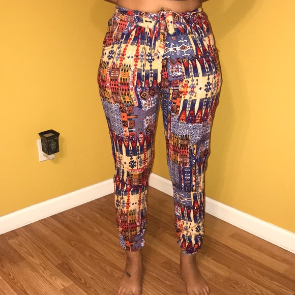 Angie Pants - Angie multi-colored patterned pants